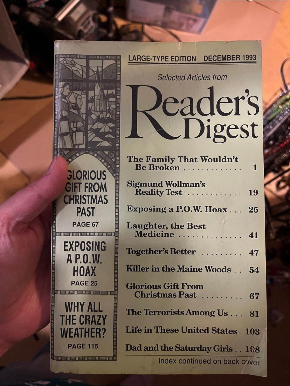 Readers digest, December 1993 large type edition publication book magazine